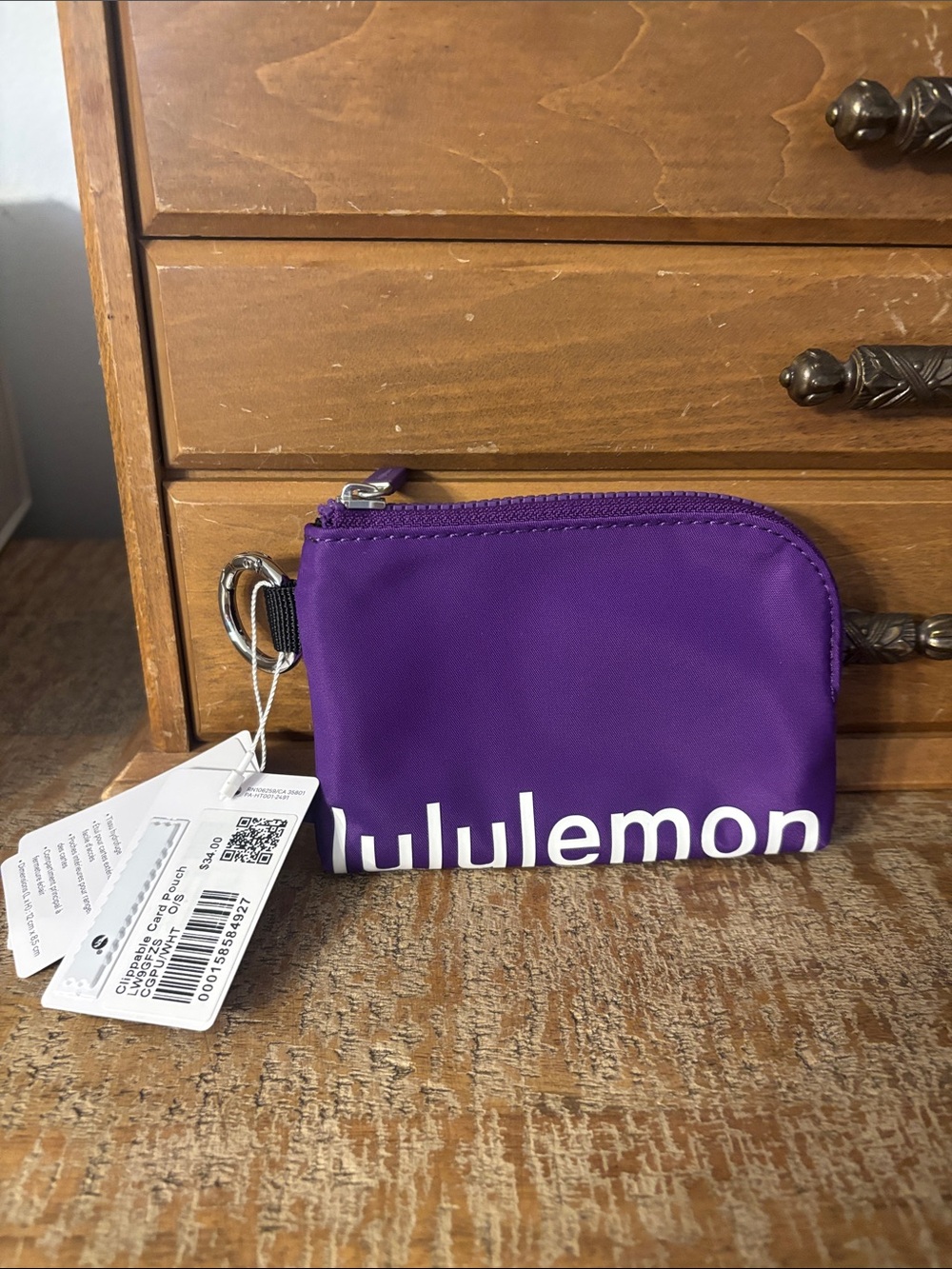 lululemon athletica Small Purple Zip Pouch with Key Ring